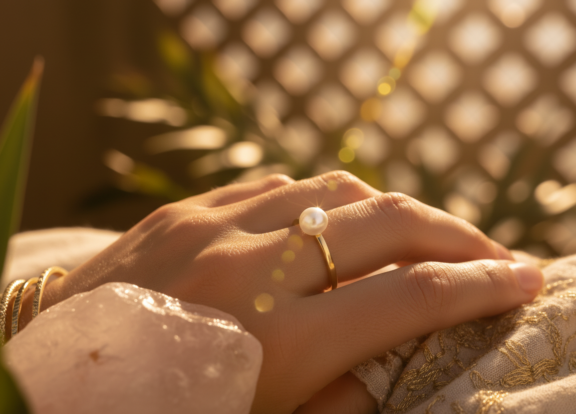 Freshwater pearl ring single